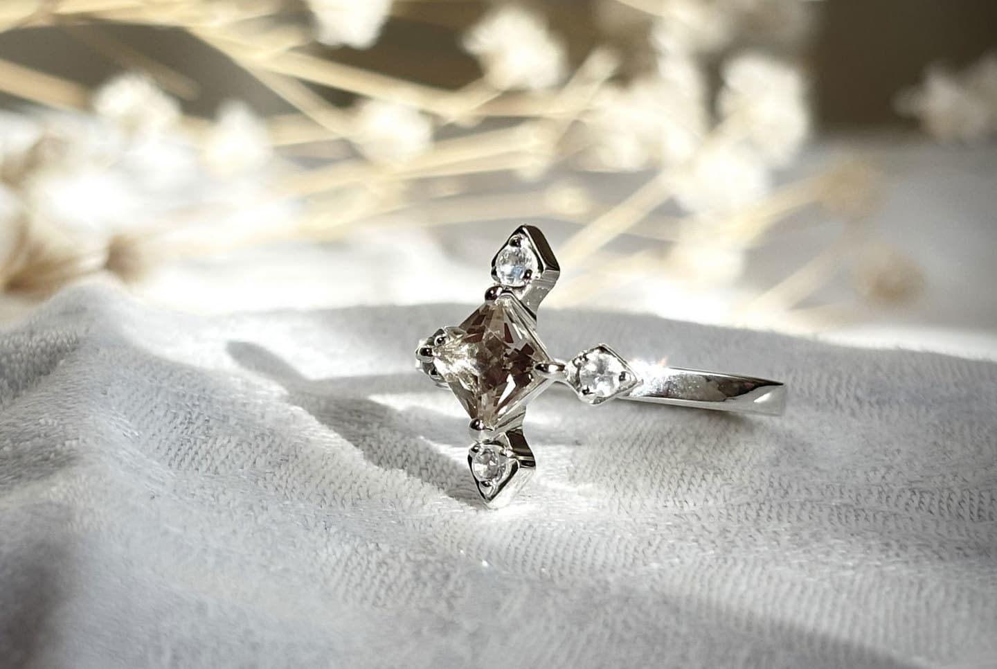 Compass – Lucia Oregon Sunstone Ringの横から見た写真